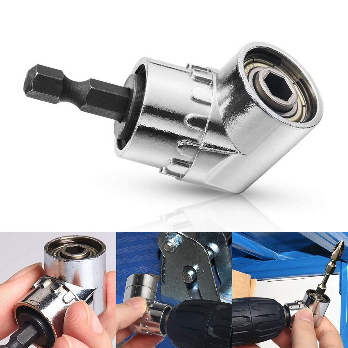 🔩105°Right Angle Head Drill Driver Extension Bit Power Screwdriver Socket Adapter