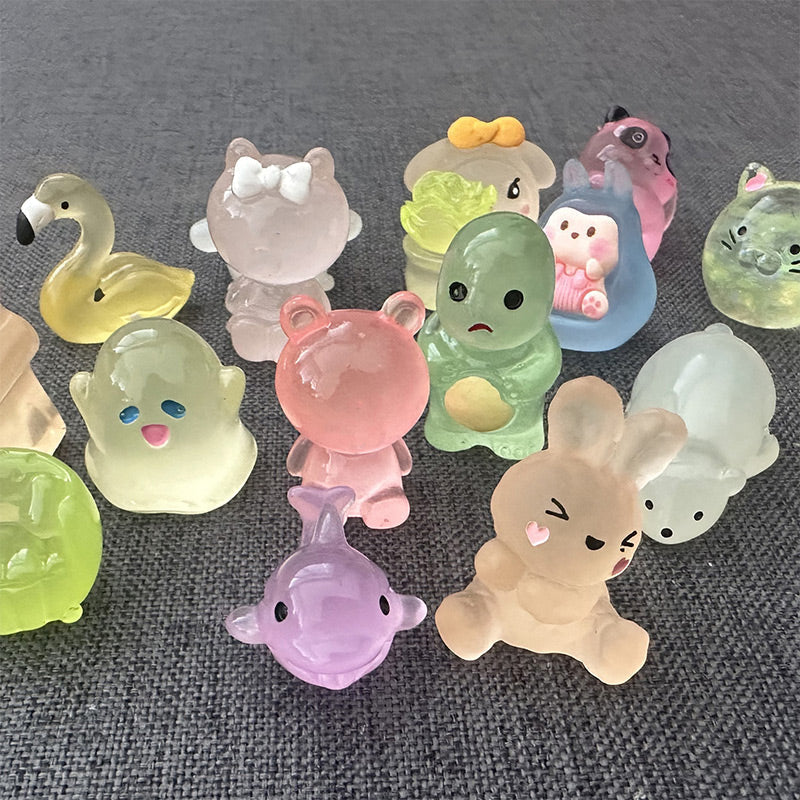 Blind Bag Luminous Mini Resin Animal Figures – 10PCS/Set