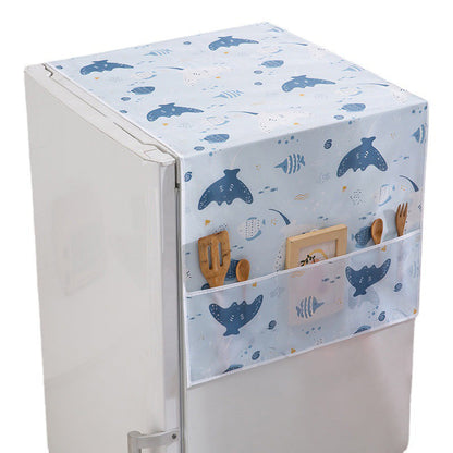 Refrigerator Dust Cover with Storage Pockets