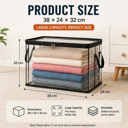 🔥 Time-limited offer: 50% off! 📦 Large, sturdy, thick, transparent plastic storage bag for clothes, moving & storage
