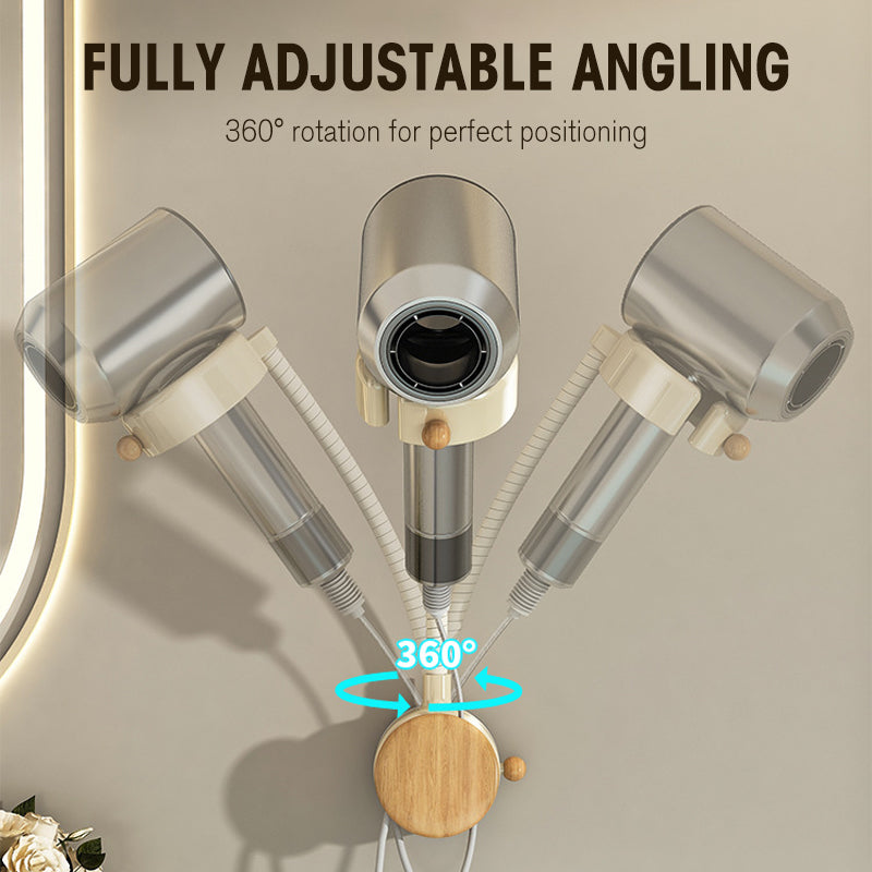 Suction Cup Hair Dryer Holder with Cord Organizer