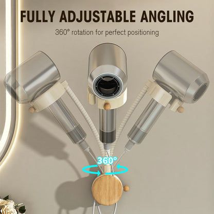 Suction Cup Hair Dryer Holder with Cord Organizer