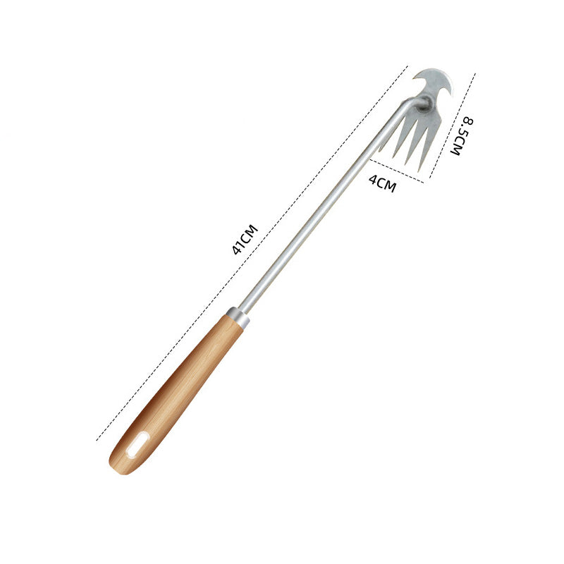 Multifunctional Garden Weeding Forks with Wooden Handle